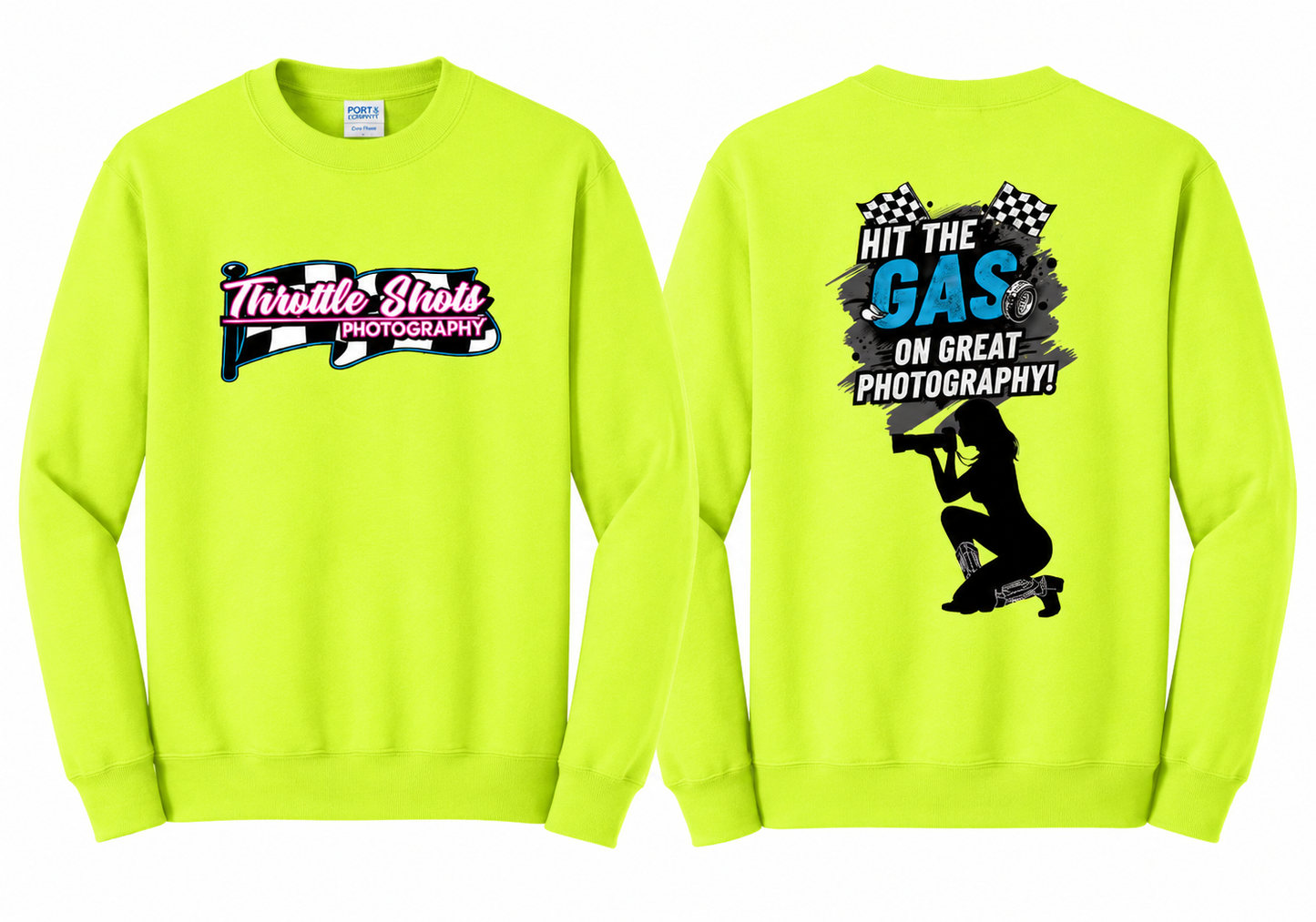 Throttle Shots Photography™ Port & Company Crewneck Sweatshirt
