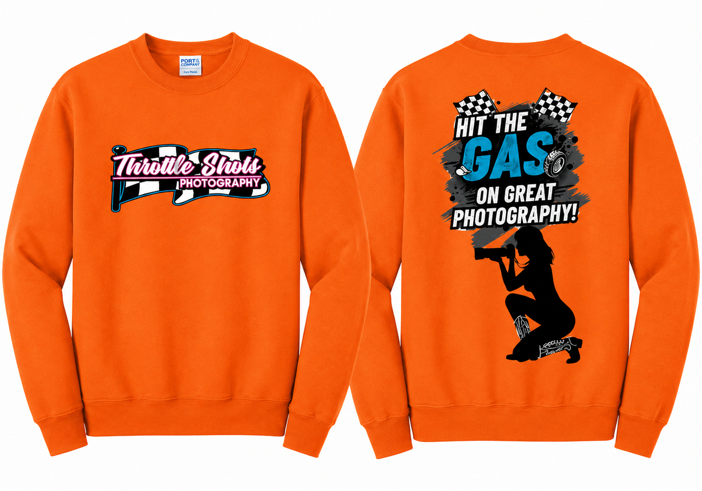 Throttle Shots Photography™ Port & Company Crewneck Sweatshirt